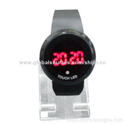 Digital watch with touch LED screen and silicone band, wholesale